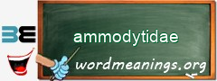 WordMeaning blackboard for ammodytidae